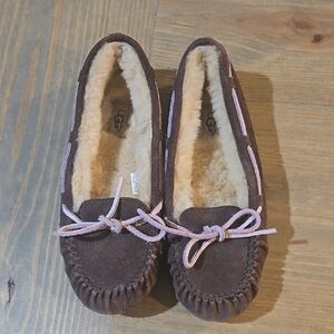 UGG Bella Brown Suede Moccasin Slippers